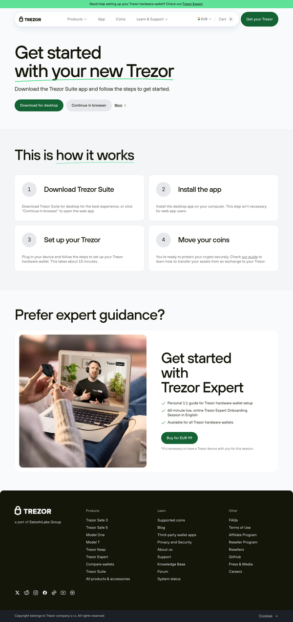 🧠 Trezor.io/start — The Official Setup Guide for Trezor Wallets